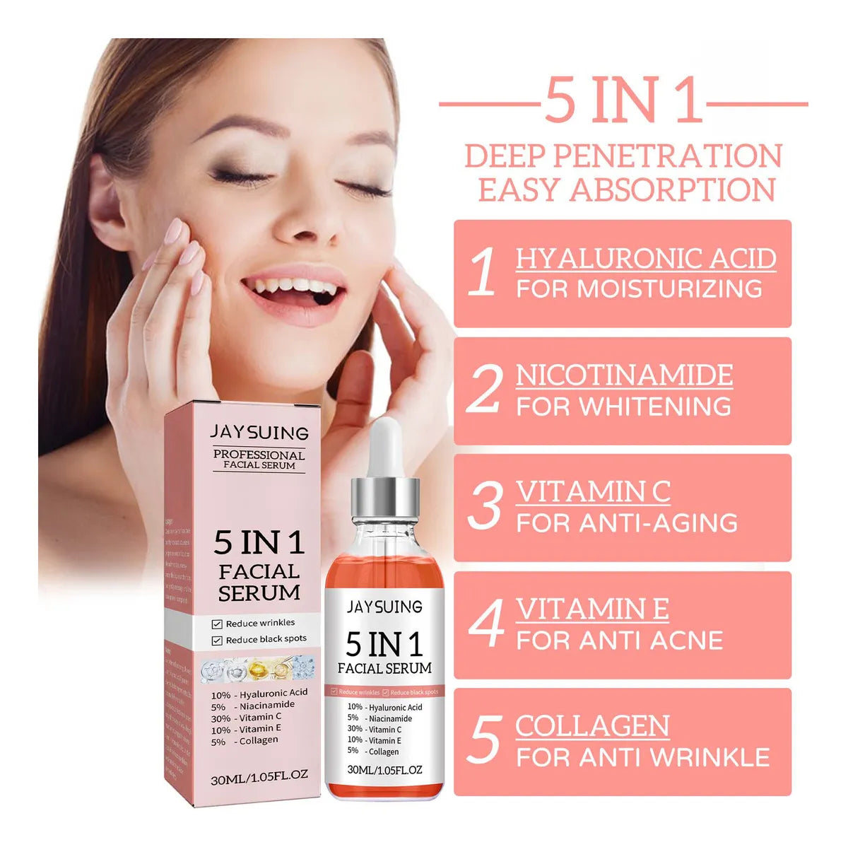 5 in 1 Facial Serum – Hydration & Brightening
