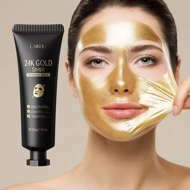 LAIKOU 24K Gold Facial Peeling Mask – Deep Cleansing & Blackhead Removal